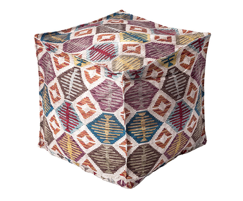 Fabric Cube Ottoman Pouf
