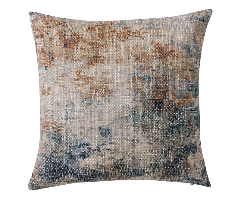 Poly-Linen Abstract Blush, Blue and Turquoise Color Decorative Pillow Covers