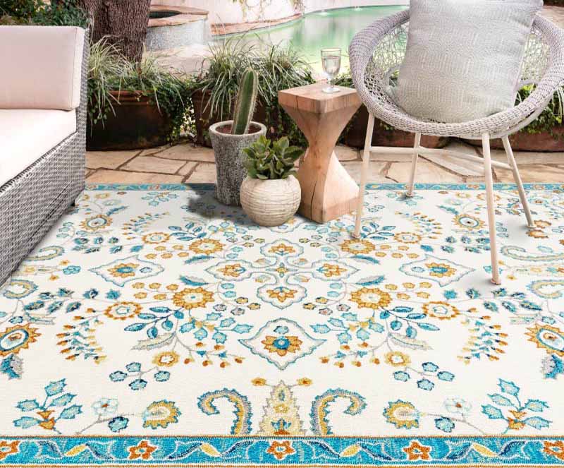 Custom PP Hooked Tropical outdoor  rugs